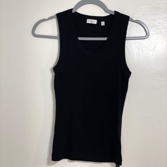 Babaton Aritzia Busy Tank Black Scoop Neck Top Women's Size Small Minimalist - Picture 2 of 9